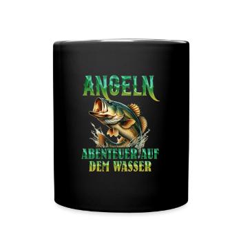 ANGELN ABENTEUER AUF DEM WASSER Lustiges - Tasse einfarbig - Schwarz - Vorne