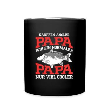 KARPFEN ANGLER PAPA WIE EIN NORMALER PAPA Lustiges - Tasse einfarbig - Schwarz - Vorne
