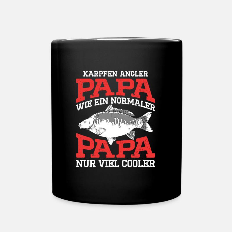 KARPFEN ANGLER PAPA WIE EIN NORMALER PAPA Lustiges - Tasse einfarbig - Schwarz
