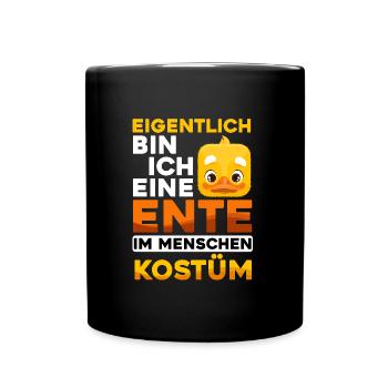 Fasching Party Enten DAS IST MEIN MENSCHEN KOSTÜM - Tasse einfarbig - Schwarz - Vorne
