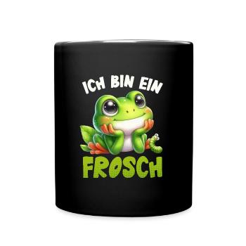 Froschkostüm ICH BIN EIN FROSCH Karneval - Tasse einfarbig - Schwarz - Vorne