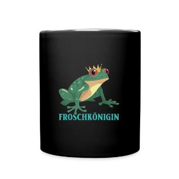 Karneval FROSCHKÖNIGIN Lustiges Frosch Kostüm - Tasse einfarbig - Schwarz - Vorne
