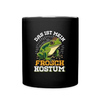Karneval Party Frösche DAS IST MEIN FROSCHKOSTÜM - Tasse einfarbig - Schwarz - Vorne