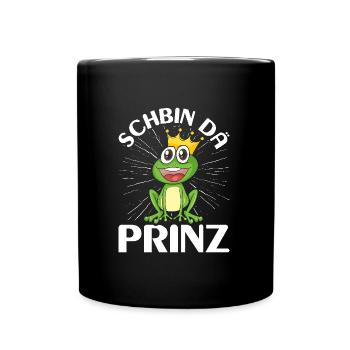 Karneval Kostüm Party SCHBIN DA PRINZ Lustiges - Tasse einfarbig - Schwarz - Vorne