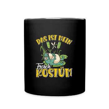 Karneval Party Frösche DAS IST MEIN FROSCHKOSTÜM - Tasse einfarbig - Schwarz - Vorne