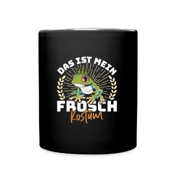 Karneval Party Frösche DAS IST MEIN FROSCHKOSTÜM - Tasse einfarbig - Schwarz - Vorne