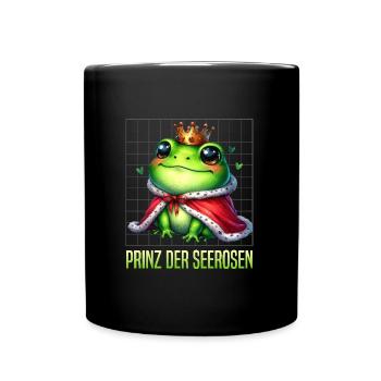 Froschkönig PRINZ DER SEEROSEN Faschings Kostüm - Tasse einfarbig - Schwarz - Vorne