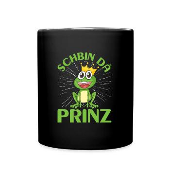 Karneval Kostüm Party SCHBIN DA PRINZ Lustiges - Tasse einfarbig - Schwarz - Vorne