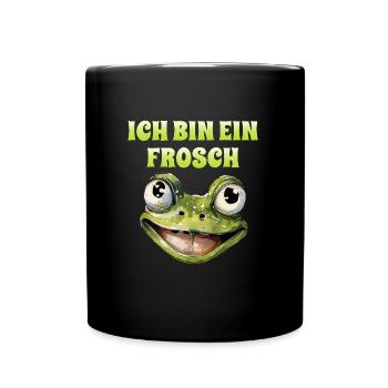 Froschkostüm ICH BIN EIN FROSCH Karneval - Tasse einfarbig - Schwarz - Vorne
