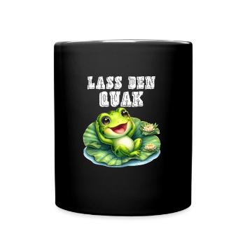 Froschkostüm LASS DEN QUACK Lustiges Karneval - Tasse einfarbig - Schwarz - Vorne