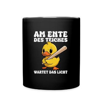 Karneval Party AM ENTE DES TEICHS WARTET LICHT - Tasse einfarbig - Schwarz - Vorne