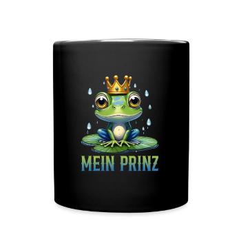 Karneval Kostüm Frosch MEIN PRINZ Lustiges - Tasse einfarbig - Schwarz - Vorne