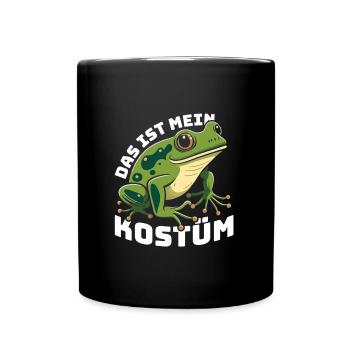 Karneval Party Frösche DAS IST MEIN FROSCHKOSTÜM - Tasse einfarbig - Schwarz - Vorne