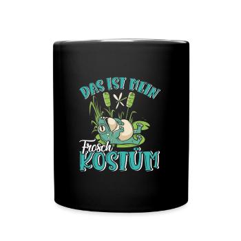 Karneval Party Frösche DAS IST MEIN FROSCHKOSTÜM - Tasse einfarbig - Schwarz - Vorne