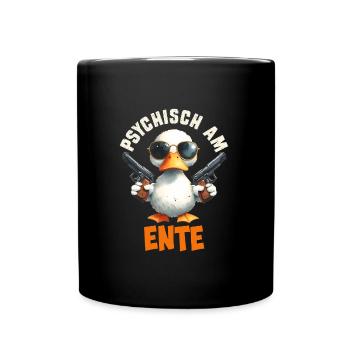 Entenkostüm PSYCHISCH AM ENTE Lustiges Karenval - Tasse einfarbig - Schwarz - Vorne