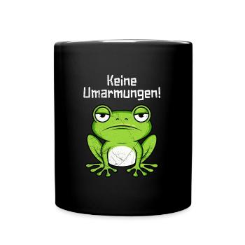 Faschings Kostüm KEINE UMARMUNGEN Lustiges - Tasse einfarbig - Schwarz - Vorne