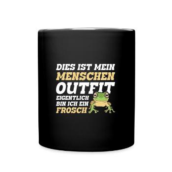 Froschkostüm Karneval Party DAS IST MEIN MENSCHEN - Tasse einfarbig - Schwarz - Vorne