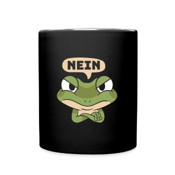 Faschingsparty NEIN Lustiger Frosch Karneval - Tasse einfarbig - Schwarz - Vorne