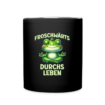 Froschkostüm FROSCHWÄRTS DURCHS LEBEN Lustiges - Tasse einfarbig - Schwarz - Vorne