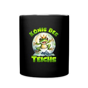 Froschkostüm KÖNIG DES TEICHS Lustiges Karneval - Tasse einfarbig - Schwarz - Vorne