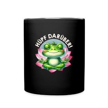 Karneval Kostüm HÜPF DARÜBER! Froschkostüm - Tasse einfarbig - Schwarz - Vorne
