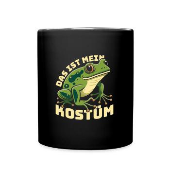 Karneval Party Frösche DAS IST MEIN FROSCHKOSTÜM - Tasse einfarbig - Schwarz - Vorne
