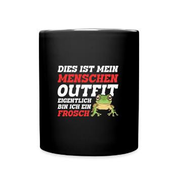 Froschkostüm Karneval Party DAS IST MEIN MENSCHEN - Tasse einfarbig - Schwarz - Vorne