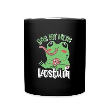 Karneval Party Frösche DAS IST MEIN FROSCHKOSTÜM - Tasse einfarbig - Schwarz - Vorne