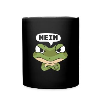 Faschingsparty NEIN Lustiger Frosch Karneval - Tasse einfarbig - Schwarz - Vorne