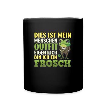 Faschings Kostüm DIES IST MEIN MENSCHEN OUTFIT - Tasse einfarbig - Schwarz - Vorne