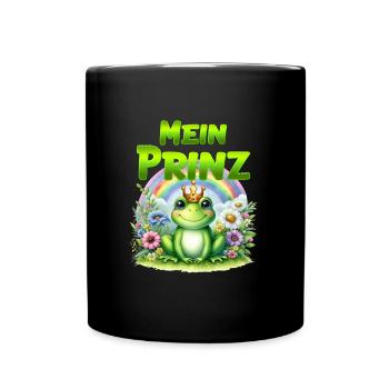 Froschkostüm Karneval MEIN PRINZ Lustiges - Tasse einfarbig - Schwarz - Vorne