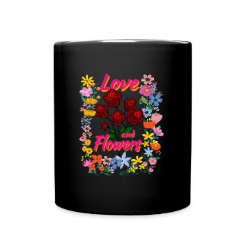 Love and Flowers Flowers Love Gift Valentinsta - Full Colour Mug - black - Front
