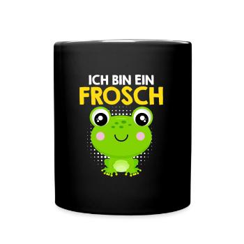 Froschkostüm ICH BIN EIN FROSCH Karneval - Tasse einfarbig - Schwarz - Vorne