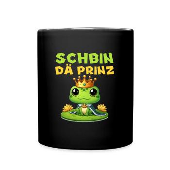 Karneval Kostüm SCHBIN DÄ PRINZ Lustiges - Tasse einfarbig - Schwarz - Vorne