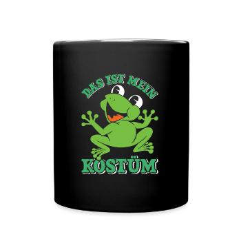 Karneval Party Frösche DAS IST MEIN FROSCHKOSTÜM - Tasse einfarbig - Schwarz - Vorne