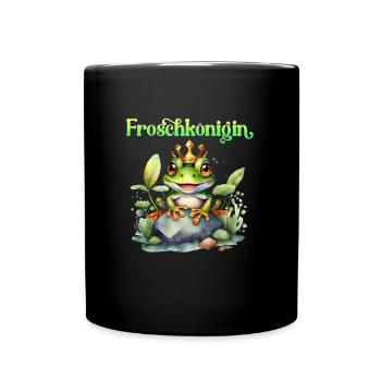 Froschkostüm FROSCHKÖNIGIN Lustiges Karneval - Tasse einfarbig - Schwarz - Vorne