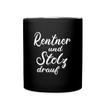 Rentner Ruhestand Alter Mann Geschenk Humor Spruch - Tasse einfarbig - Schwarz - Vorne
