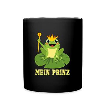 Karneval Kostüm Frosch MEIN PRINZ Lustiges - Tasse einfarbig - Schwarz - Vorne