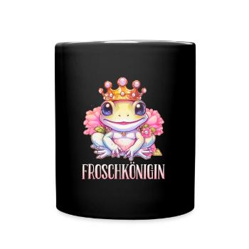 Karneval Kostüm FROSCHKÖNIGIN Lustiges Fasching - Tasse einfarbig - Schwarz - Vorne