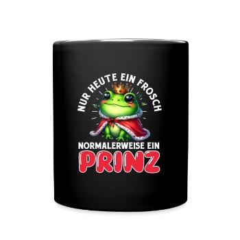 Karneval Party NUR HEUTE EIN FROSCH NORMALERWEISE - Tasse einfarbig - Schwarz - Vorne