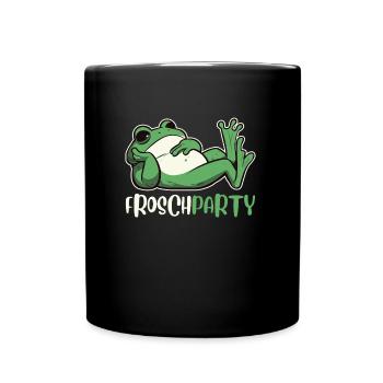 Froschkostüm Karneval Party FROSCHPARTY Lustiges - Tasse einfarbig - Schwarz - Vorne