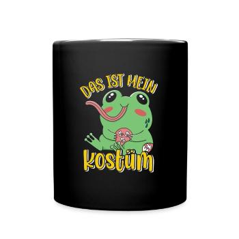 Karneval Party Frösche DAS IST MEIN FROSCHKOSTÜM - Tasse einfarbig - Schwarz - Vorne