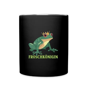 Karneval FROSCHKÖNIGIN Lustiges Frosch Kostüm - Tasse einfarbig - Schwarz - Vorne