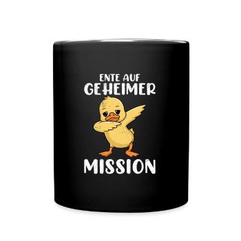 ENTE AUF GEHEIMER MISSION Lustiges Karneval - Tasse einfarbig - Schwarz - Vorne