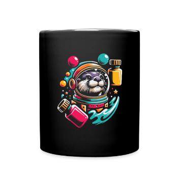 Drôle de loutre avec beaucoup de couleurs vives - Mug uni - noir - Devant