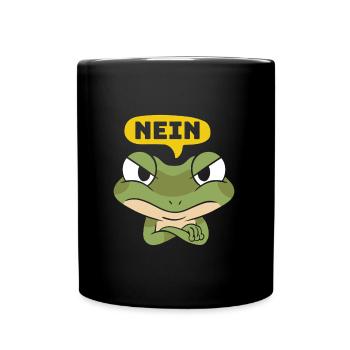 Faschingsparty NEIN Lustiger Frosch Karneval - Tasse einfarbig - Schwarz - Vorne