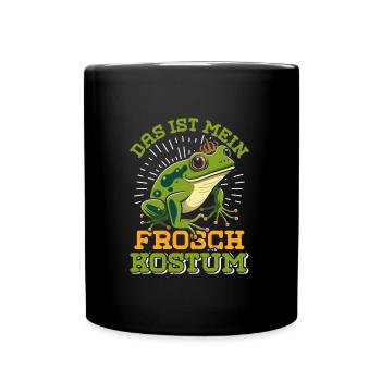 Karneval Party Frösche DAS IST MEIN FROSCHKOSTÜM - Tasse einfarbig - Schwarz - Vorne