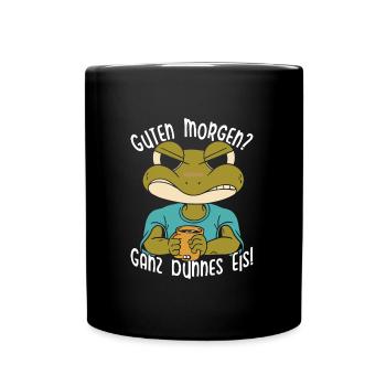 Karneval Kostüm GUTEN MORGEN? GANZ DÜNNES EIS - Tasse einfarbig - Schwarz - Vorne