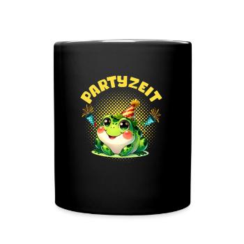 Froschkostüm PARTYZEIT Lustiges Karneval Party - Tasse einfarbig - Schwarz - Vorne