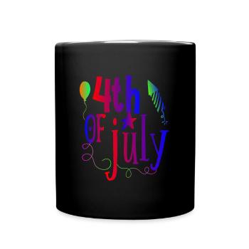 Independence Day USA Amerika 4th July Geschenk - Tasse einfarbig - Schwarz - Vorne